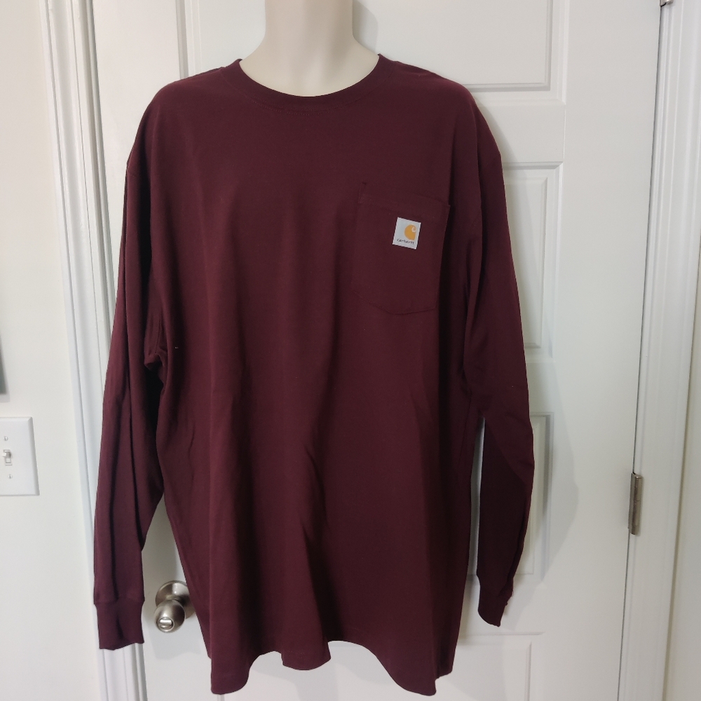 NWT Carhartt TK0126-M Port  Loose Fit Heavyweight Long Sleeve Pocket T-Shirt